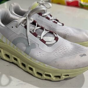 On Running Cloud Monster White and neon yellow/green Athletic Shoes